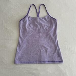 Lululemon Women Purple Tank Top Racerback Bra Lining Workout Fitness Gym Size 10